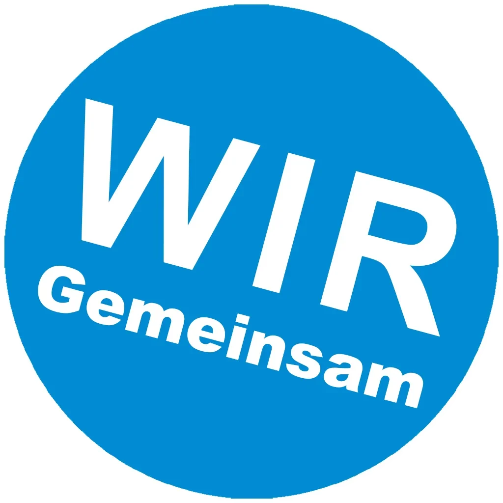 Wir Gemeinsam Button mit Rand